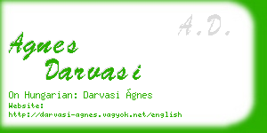 agnes darvasi business card